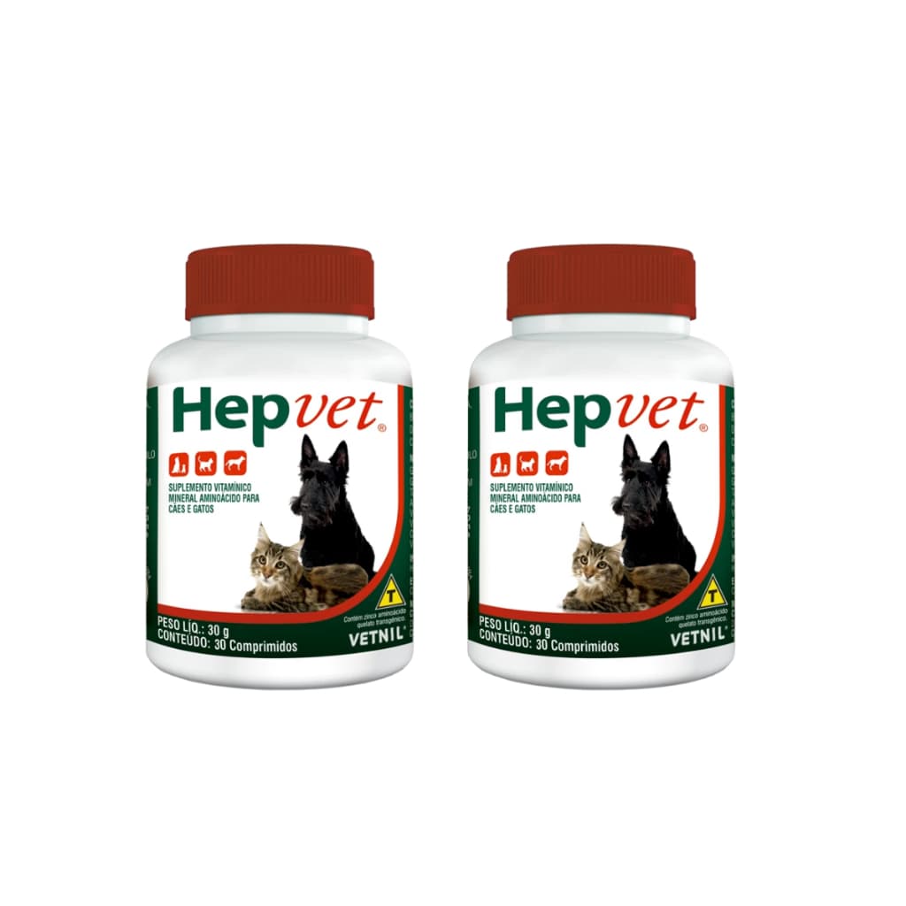 Hepvet Suplemento Vitamínico - 30 comprimidos - Vetnil - 2 unidades