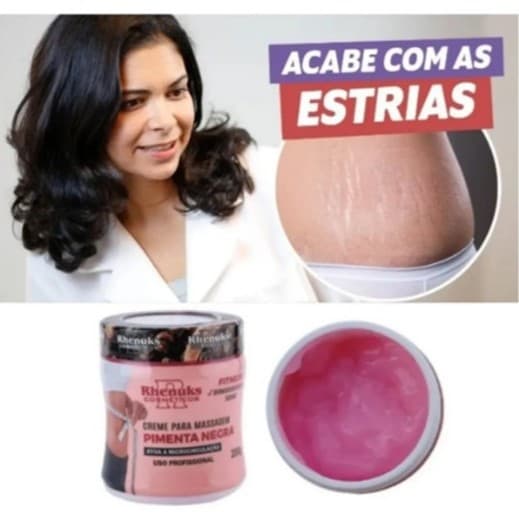 Creme de Pimenta Negra 200g Rhenuks REDUTOR DE MEDIDAS E ESTRIA