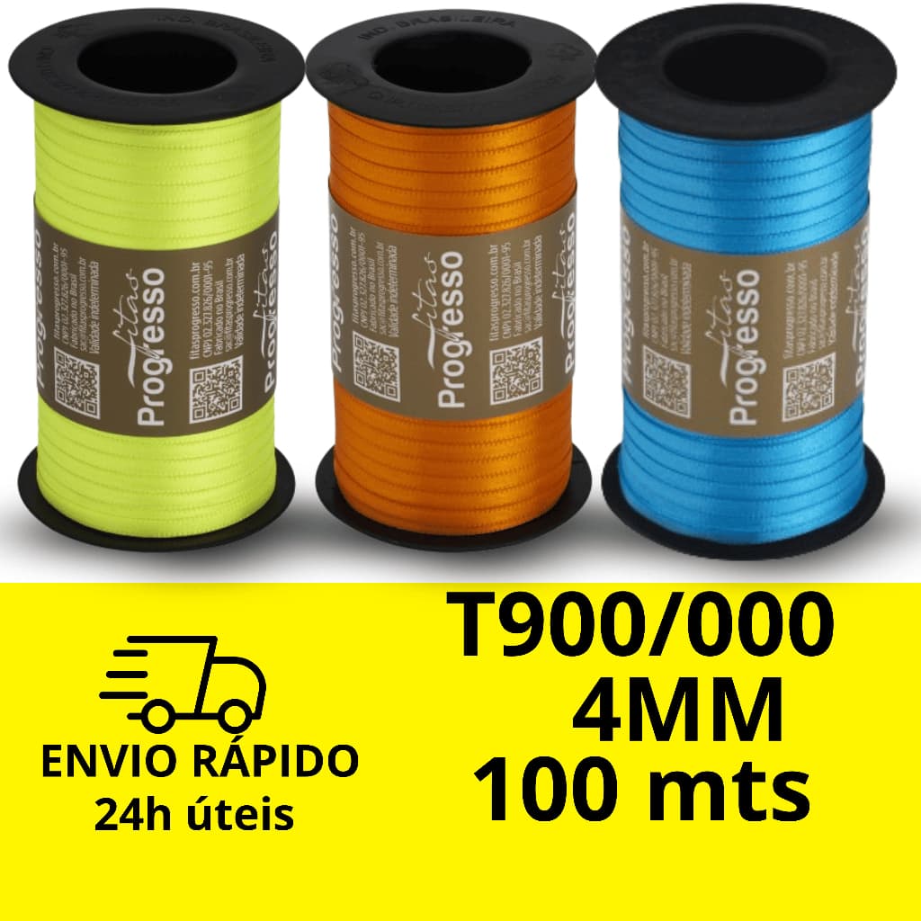 Fita de Cetim Progresso T900/000 4mm - 100 metros