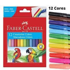 Canetinha Faber Castell 12 Cores Hidrográfica Lavável Colors