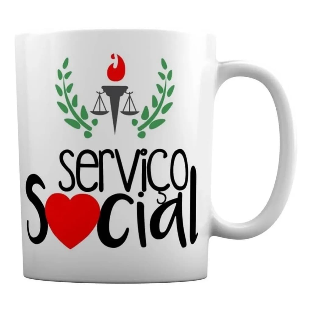 Caneca Branca Personalizada Carreira Serviço Social