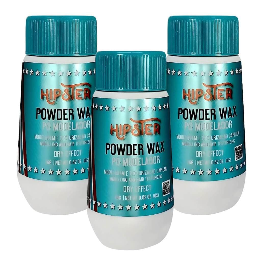 Pomada Modeladora em Pó para Cabelo Barba Forte Hipster 15g - 3 unidades