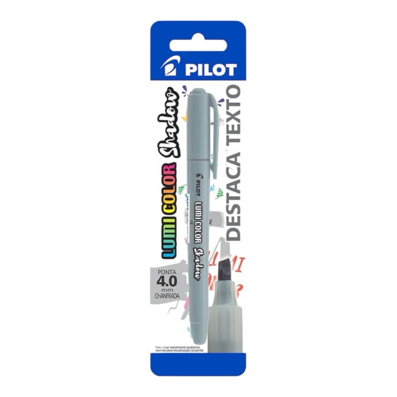 Marca Texto Lumini Shadow Cinza Blister 1 uni Pilot