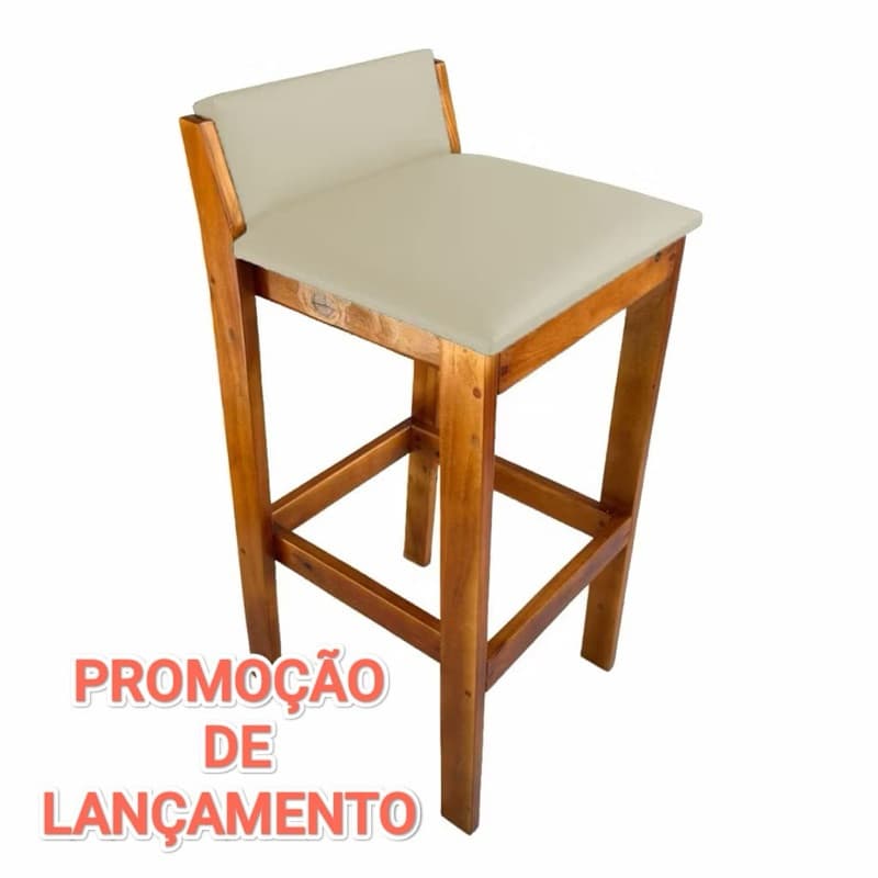 Banqueta Alta Adhara Com Encosto Para Balcão Cozinha Área Gourmet Ilha - COURINO