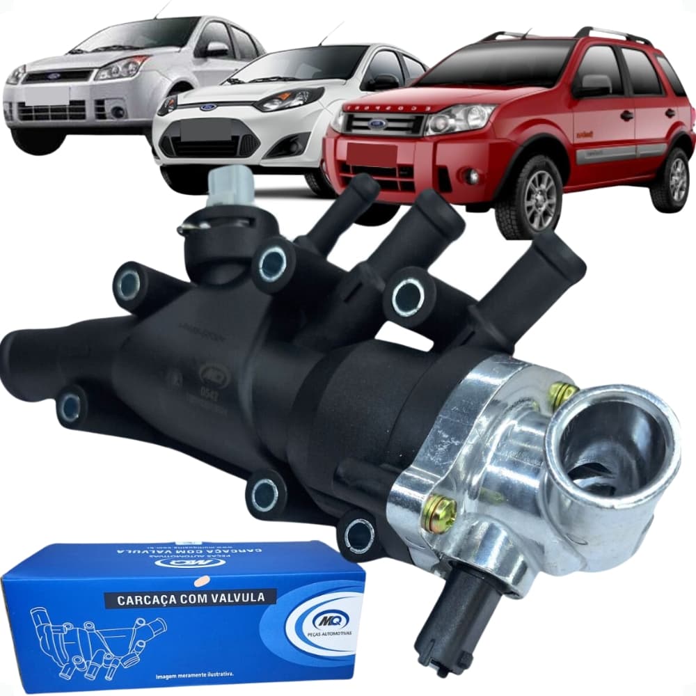 Válvula Termostática Carcaça Fiesta 1.0 8v Zetec Rocam Flex Ecosport 1.0 1.6 Flex FiestaSupercharger