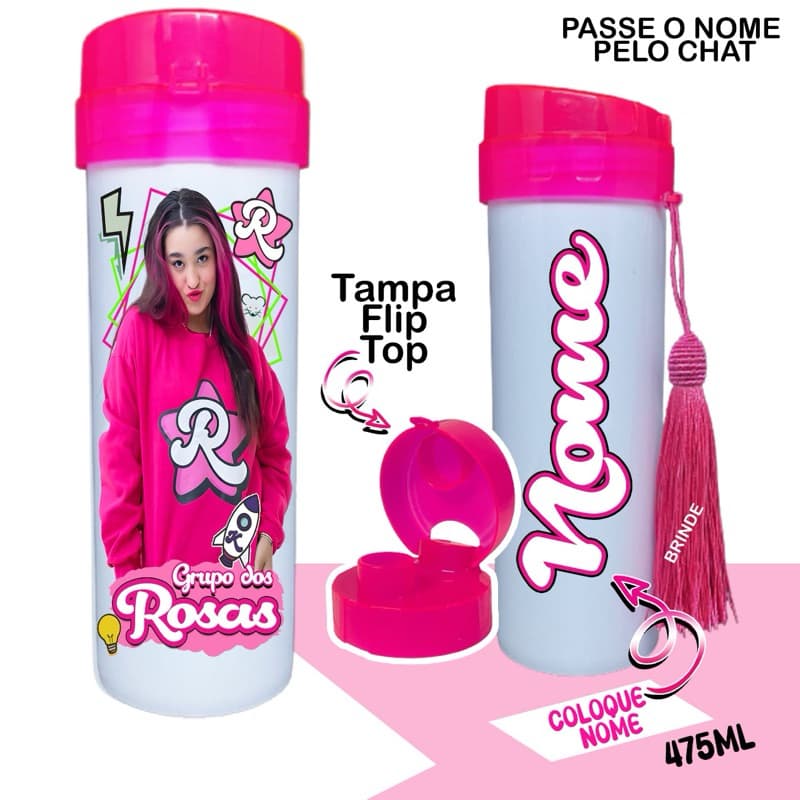 garrafa squeeze personalizada Grupo dos rosa