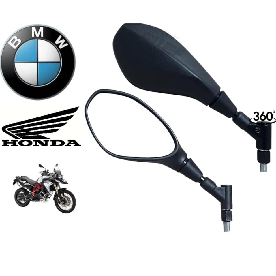 Retrovisor Moto Bmw Gs F800 Articulado Haste Curta Honda Giro 360 Cb300 Pop Titan Fan Cg Xre Twister