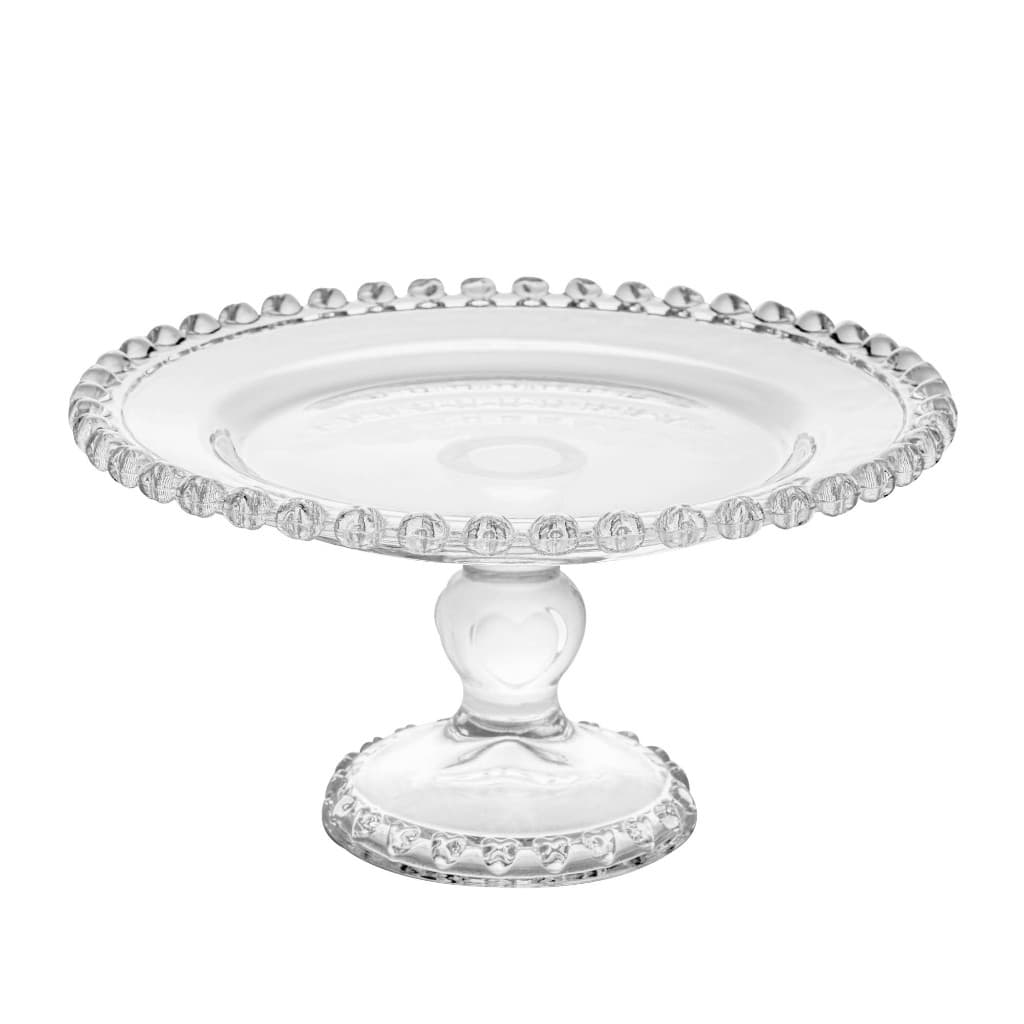 Prato de Cristal com Pé Coração 19,5cm x 10,5cm - Lyor