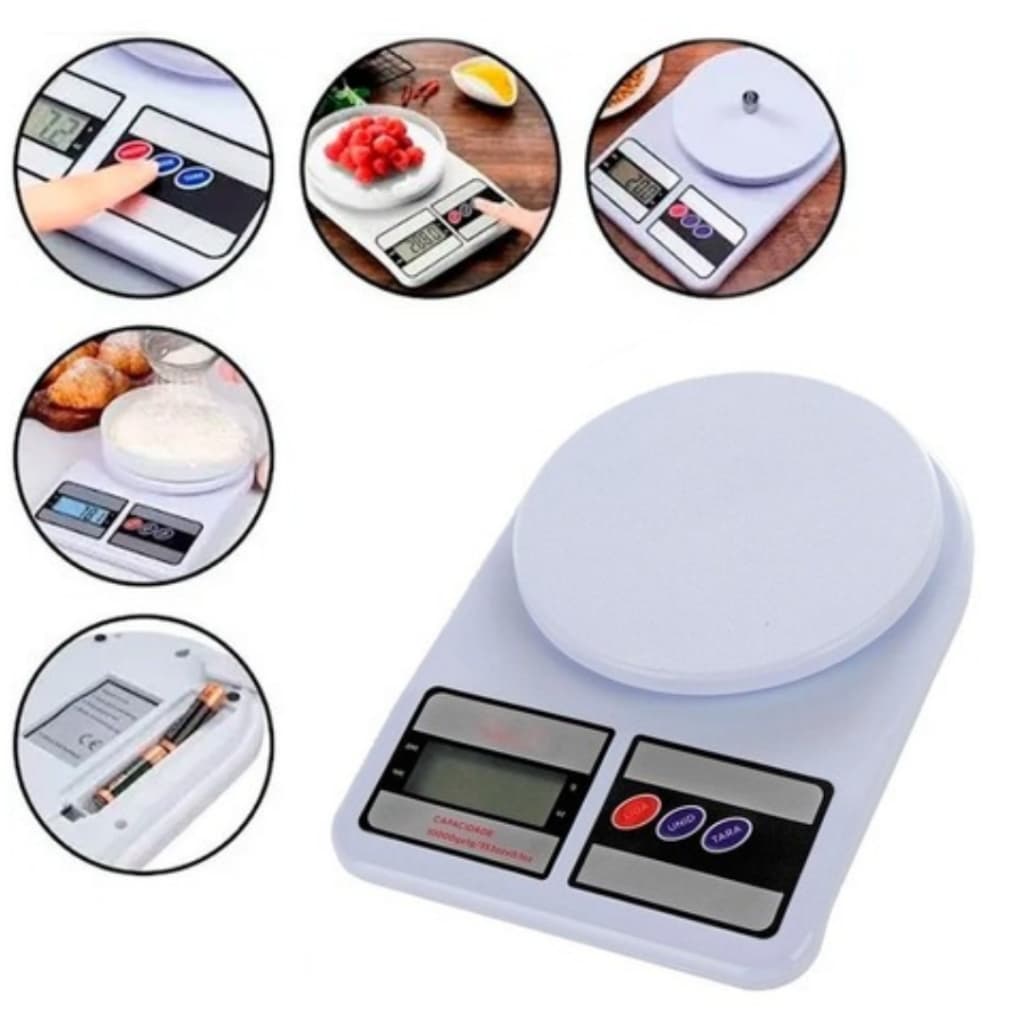 Balança Digital Para Cozinha Com Prescisão  10kg Nutrição E Dieta Capacidade Máxima 10 Kg Cor Branco
