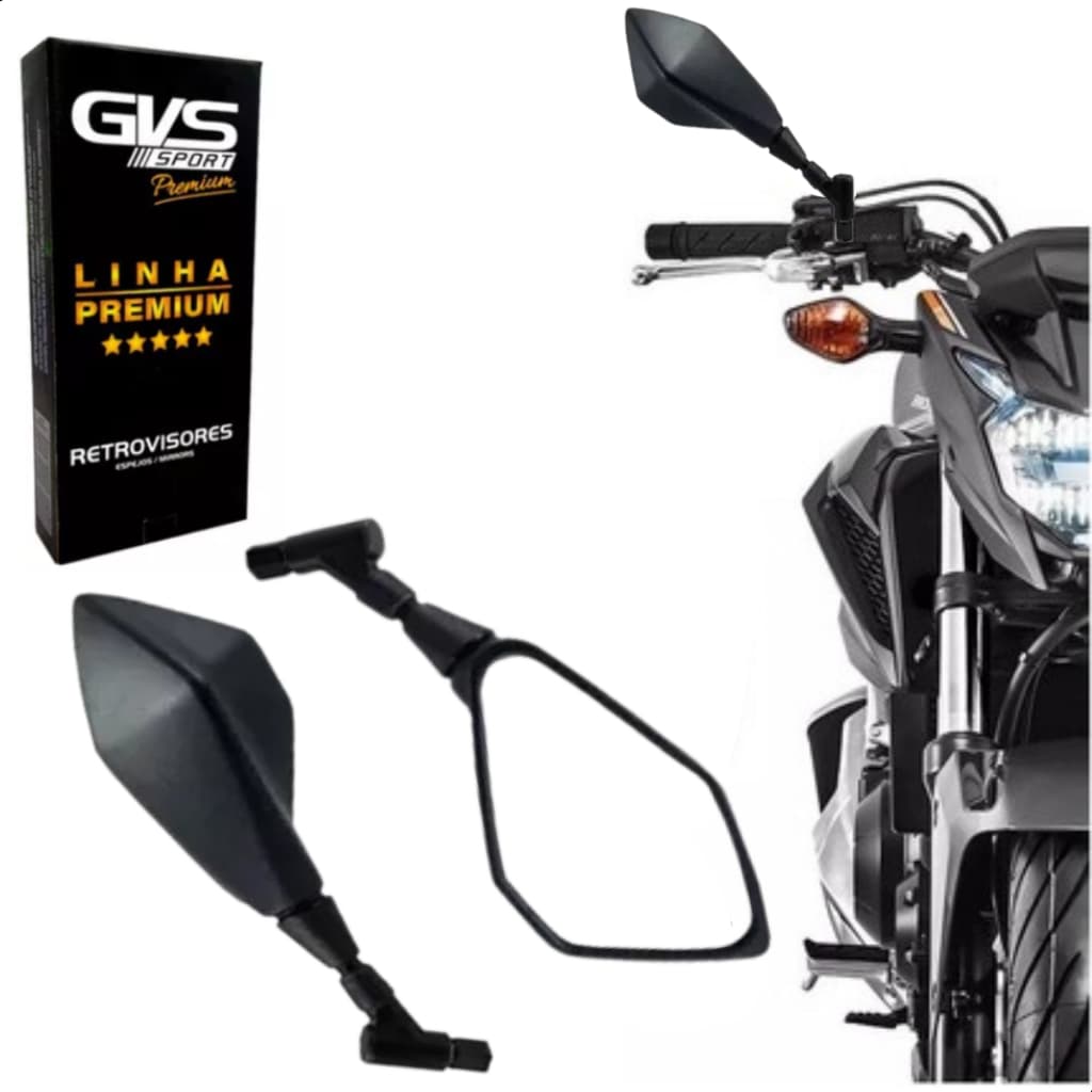 Retrovisor GVS Modelo Kawasaki Z400 Giro 360 Lente Convexa