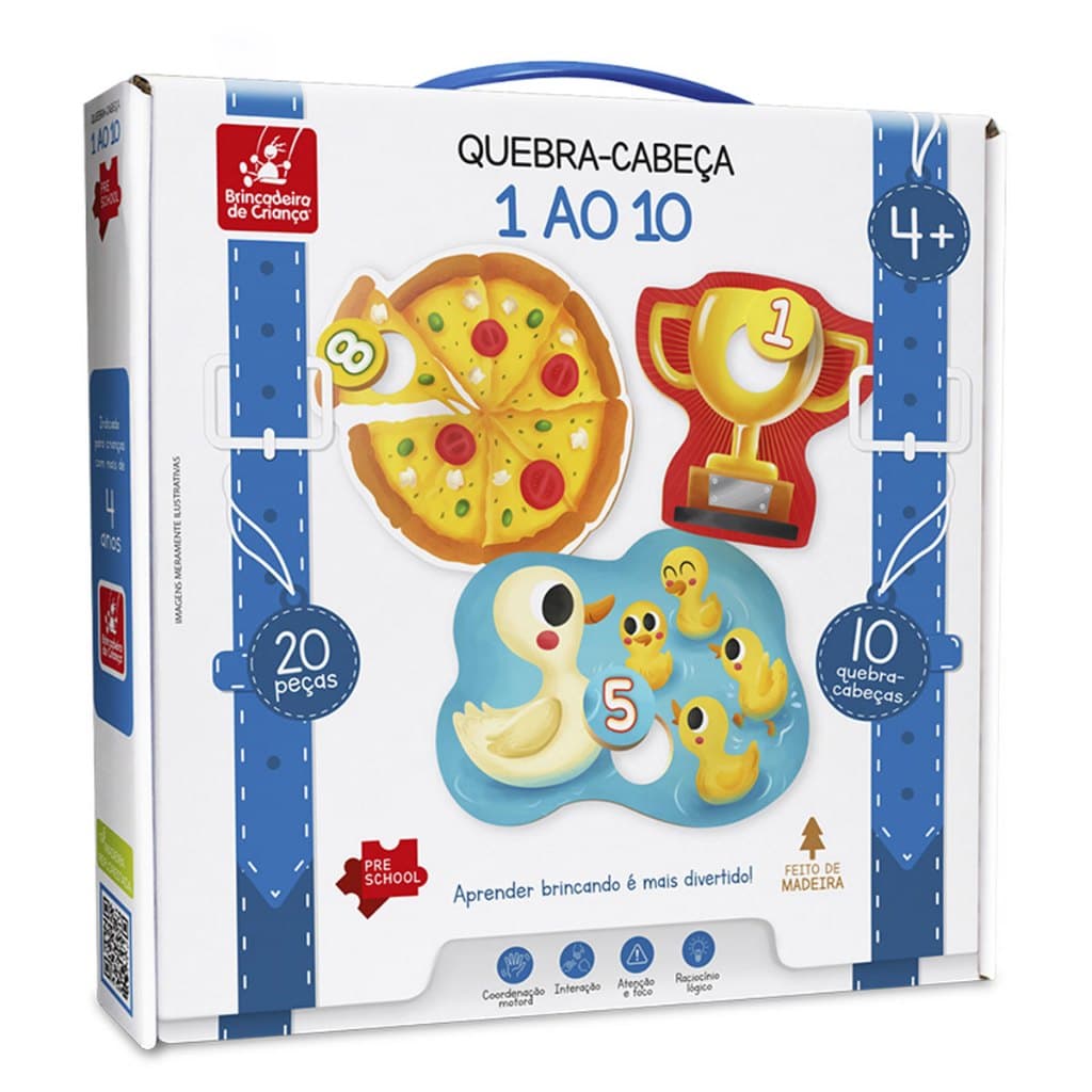 Aprendendo Os Números Do 1 Ao 10 Brinquedo Educativo Madeira