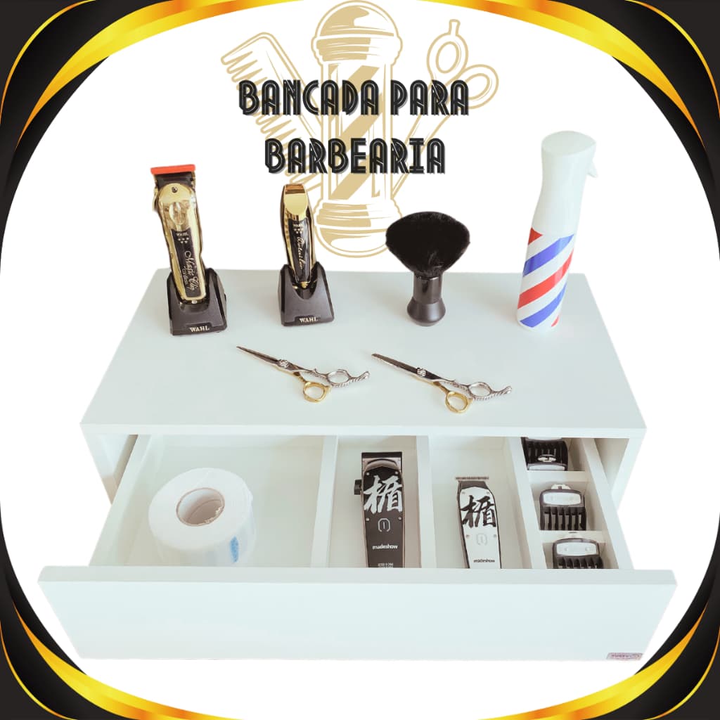 Mini Bancada Balcão Console Para Barbearia E Salão De Beleza 100% MDF Pronto Para Instalar