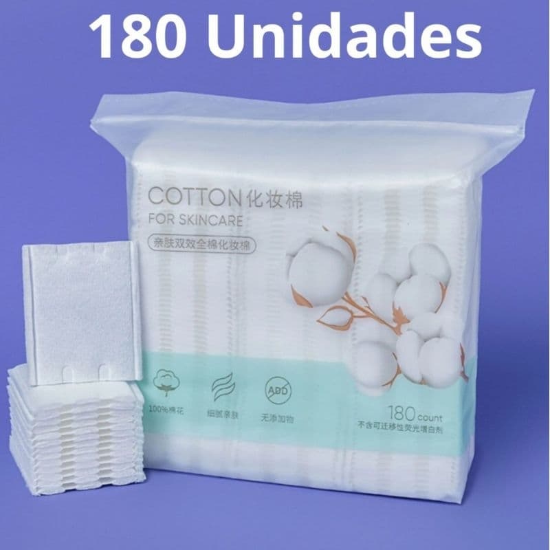 Discos De Algodão Para Skincare Limpeza Facial Com 180 Peças