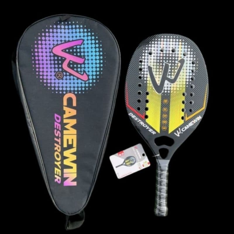Raquete Beach Tennis Profissional De Fibra De Carbono 3K Camewin Bolsa Porta Raquete  Resistente Capa Bolsa Protetora