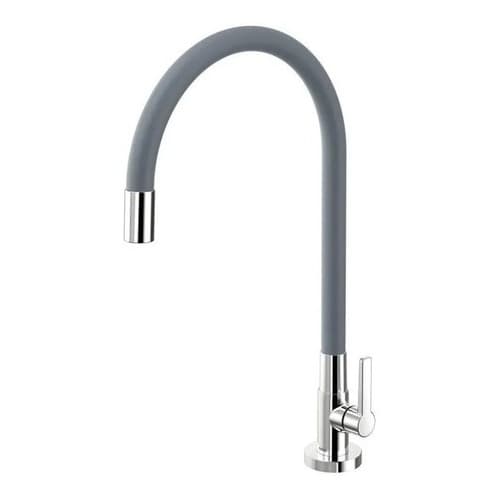 Torneira Cozinha Mesa Flexível Docol Galiflex Cinza