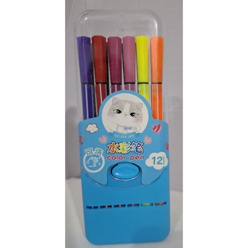 Kit caneta12 cores Fine Line  - Estojo Acrílico Fofo.