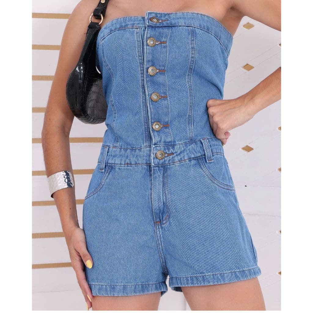 Macaquinho Jeans Feminino Premium