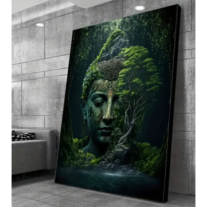 Quadro Decorativo Buda Harmonia Natureza Meditação Positividade Sala Quarto Decoração Grande 1 Peça
