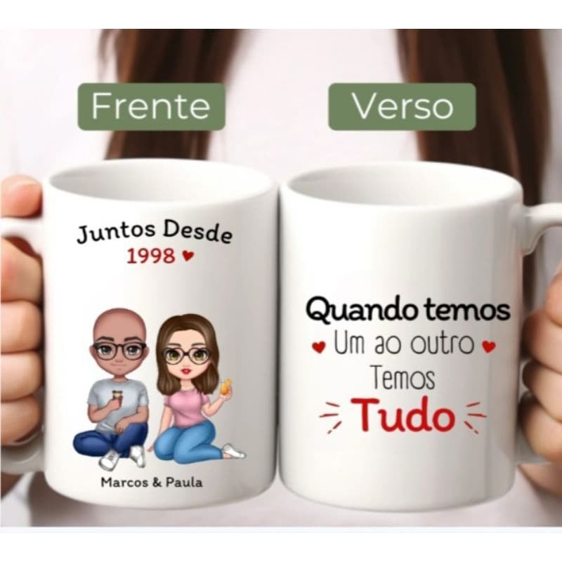 Caneca de porcelana 325ml 💘 casal