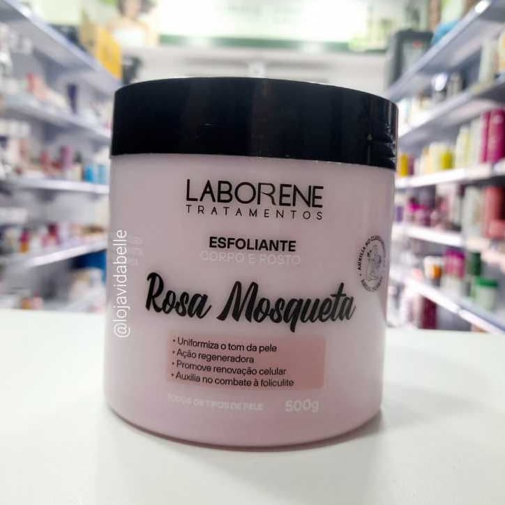 Esfoliante Rosa Mosqueta Corpo e Rosto Skincare Laborene 500g Auxilia no Clareamento de Áreas Escuras