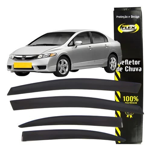 CALHA DE CHUVA DEFLETOR: NEW CIVIC - 2007 Á 2011 - (4 PTS) REF:78003