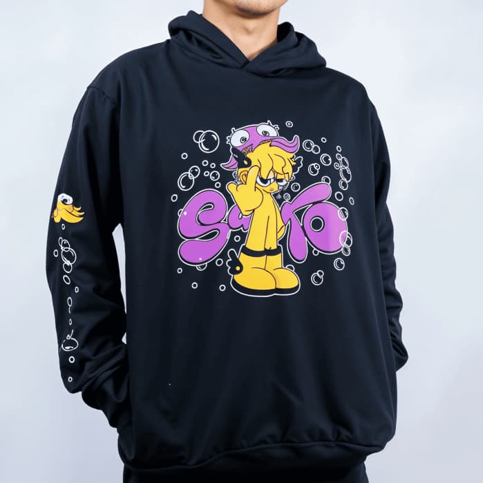 Moletom Canguru Preto Estampado Saiko Blusa de Frio Nerd Geek Com Capuz Manga Personalizada