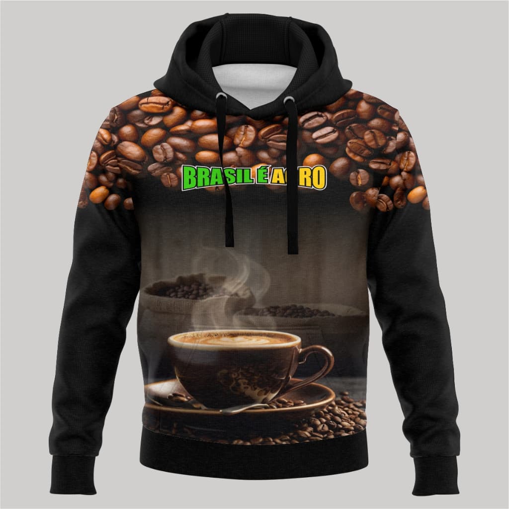 blusa agasalho moletom brasil é agro café