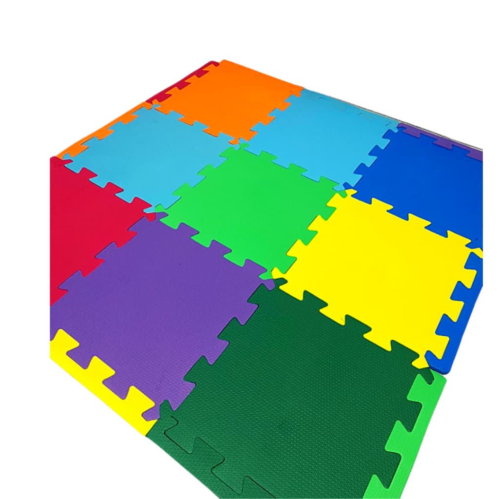 Tatame de EVA Colorido 1m x 1m com Bordas: Diversão Segura para Playgrounds e Piscinas de Bolinhas
