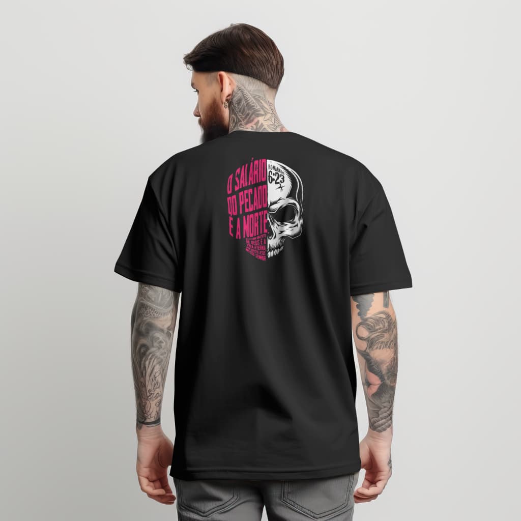 Camiseta Oversized Streetwear Camisa Masculina 100% Algodão O Salário do Pecado é a ...  2026