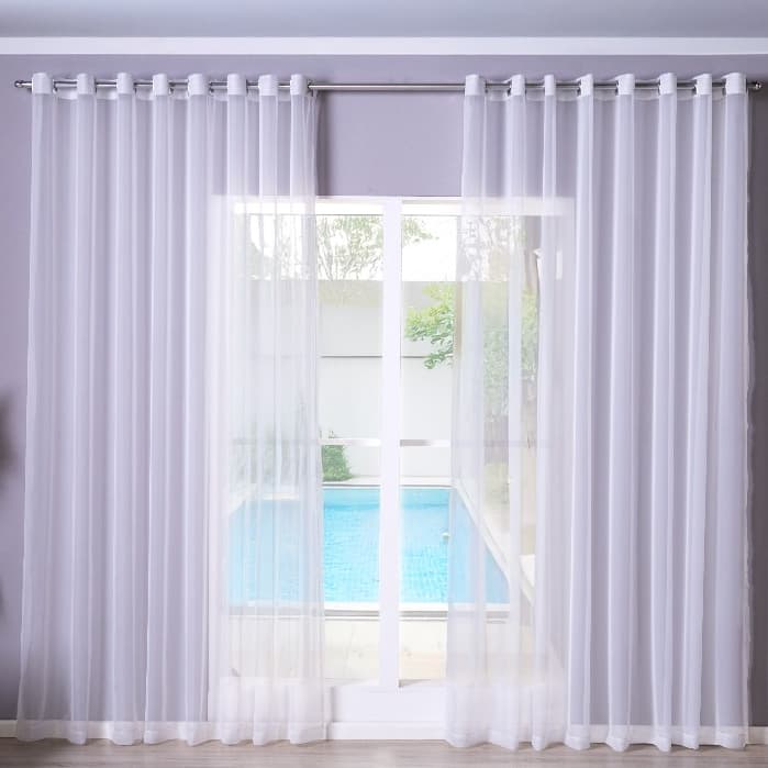 Cortina Voil 6m x 2,70m Para Varão de 3m Sala Quarto Grande Luxo Lisa Translúcida
