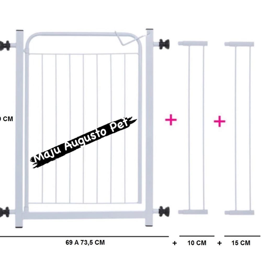 Grade Portão Pet de Proteção 94 a 98 cm Cachorro Cães ALTURA 80 CM