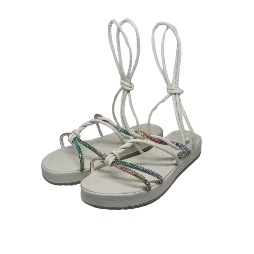 Sandalia Feminina Flatform  Strass Brilho