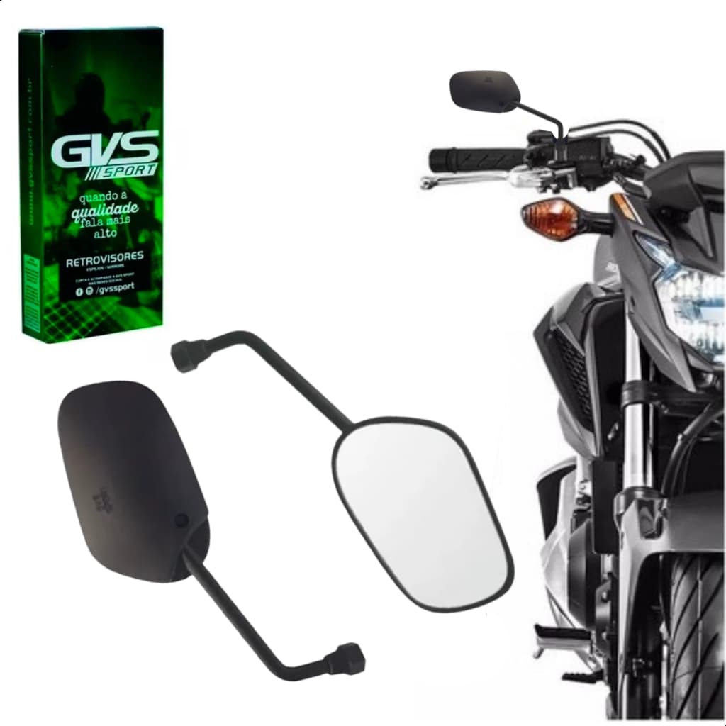 Retrovisor Gvs Modelo Para Cg Titan 2000 Rosca Mini Para Yamaha Par