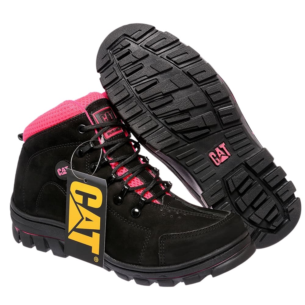 Coturno Confortável Adventure Trilhas Caterpillar Feminino Bota Couro Botinha Dia a Dia Promoção