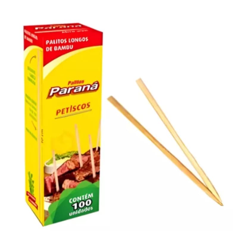 Palito para Petiscos Bambu 10 cm Paraná cx 100 unidades