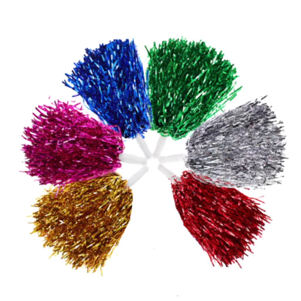 Par De Pompom Metalizados Líder De Torcida 15cm