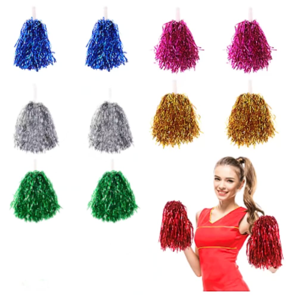 Kit Pompom C/ 12 Pares Metalizados Líder De Torcida (051)
