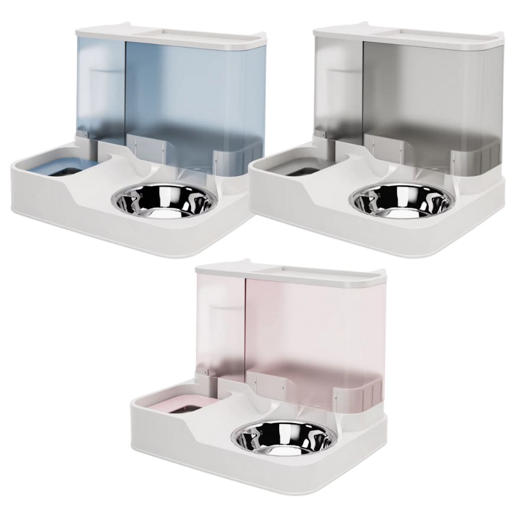 Bebedouro Comedouro Gravidade Pets Gatos Cachorros  Automático Inox Agua Ração Alimentador