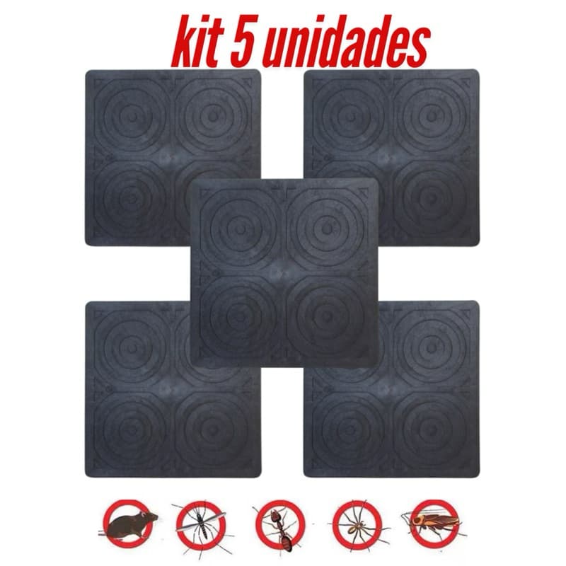 Kit 5 Protetor Tampa Para Ralo Mau Cheiro Elimina Barata Inseto Quadrado  Pvc