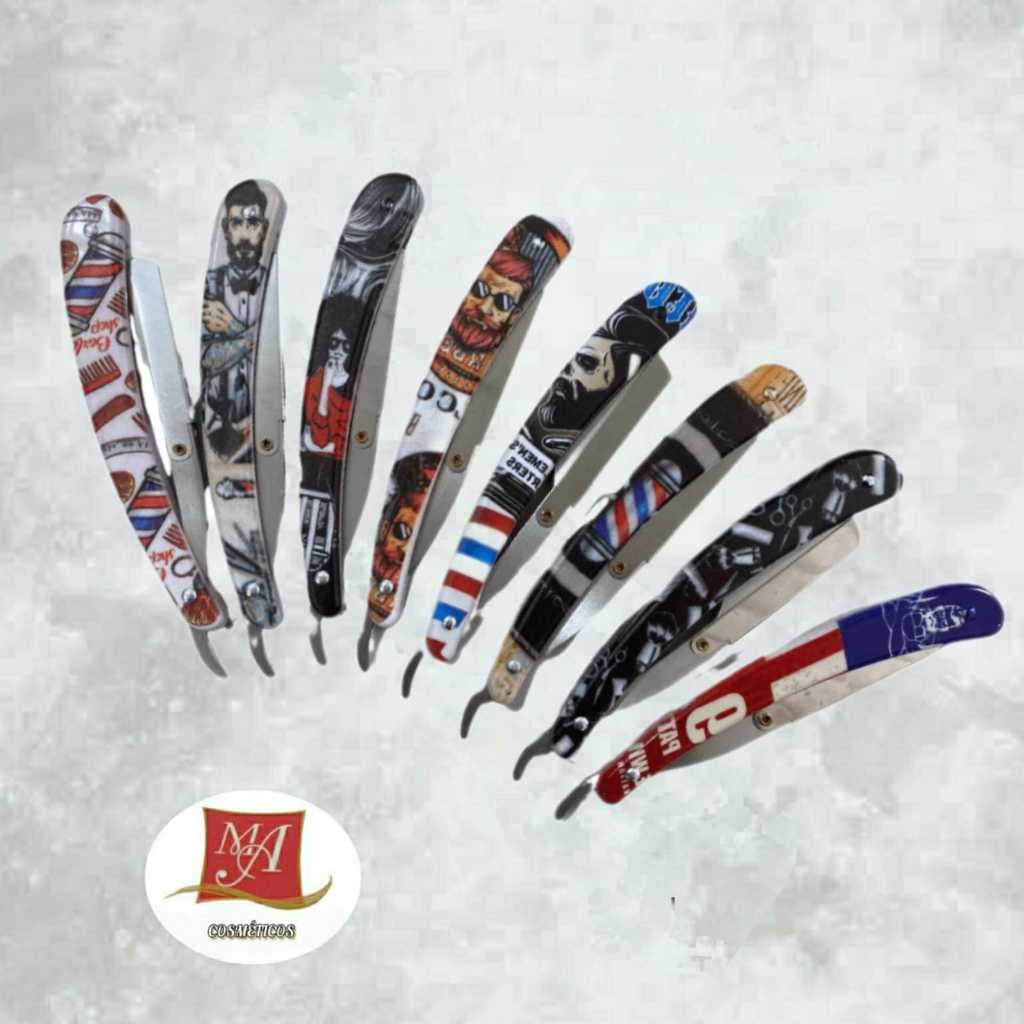 navalha Navalhete Aço Inox Personalizado Profissional para Barbeiro e Cabeleireiro