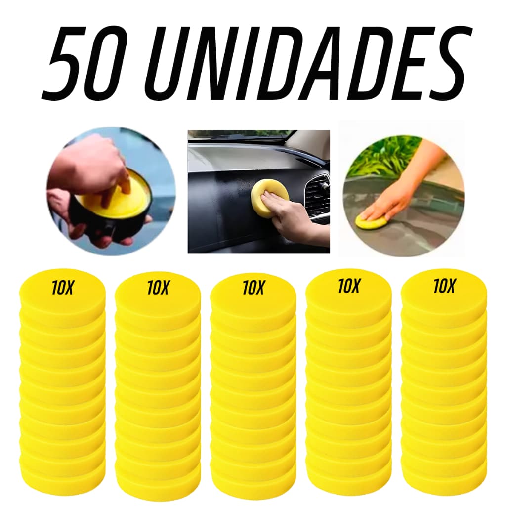 50 Unid de Espuma Aplicadora de Cera Sem Borda Unidade Detailer Pronta Entrega Rapida