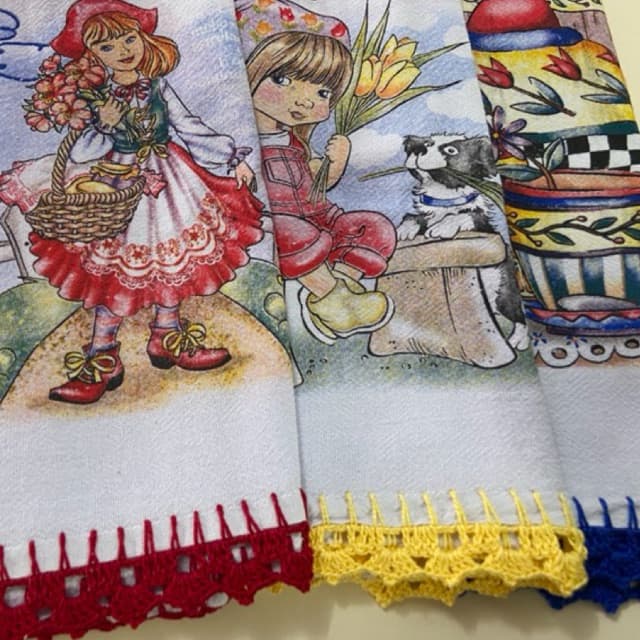 kit 3 Panos de prato com barradinhos  41cmx66cm