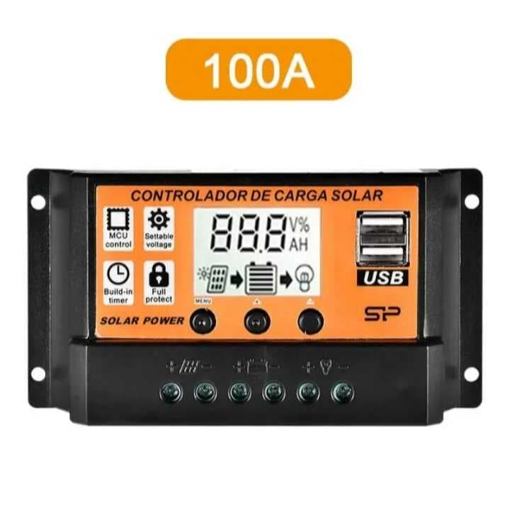 Controlador de Carga Solar Pwm Inteligente LCD 100A Original + Dual USB