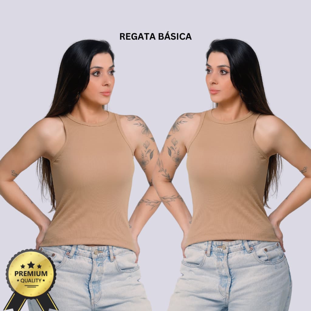 Regata Feminina Canelada Blusinha Básica