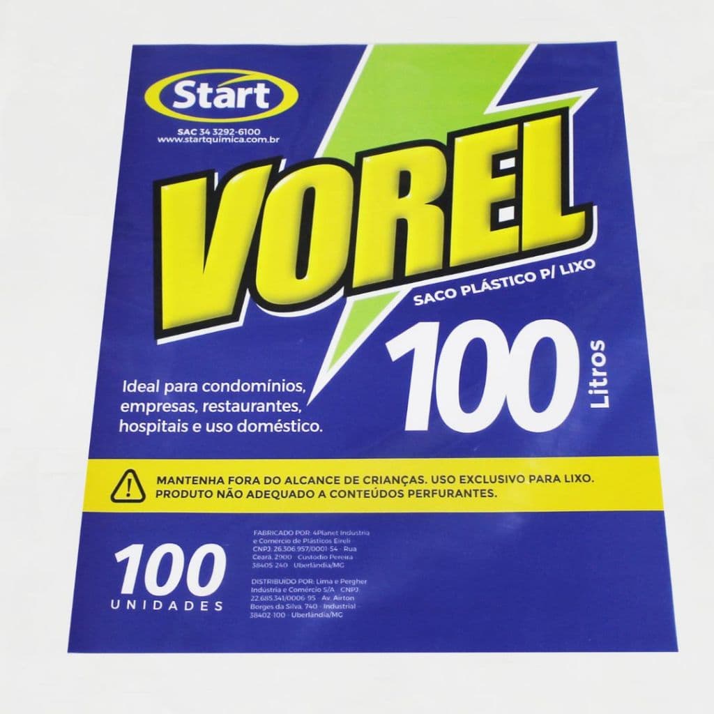 Saco de Lixo Branco Leitoso 100L Vorel 75x90x0,08 Pacote C/100 - Start