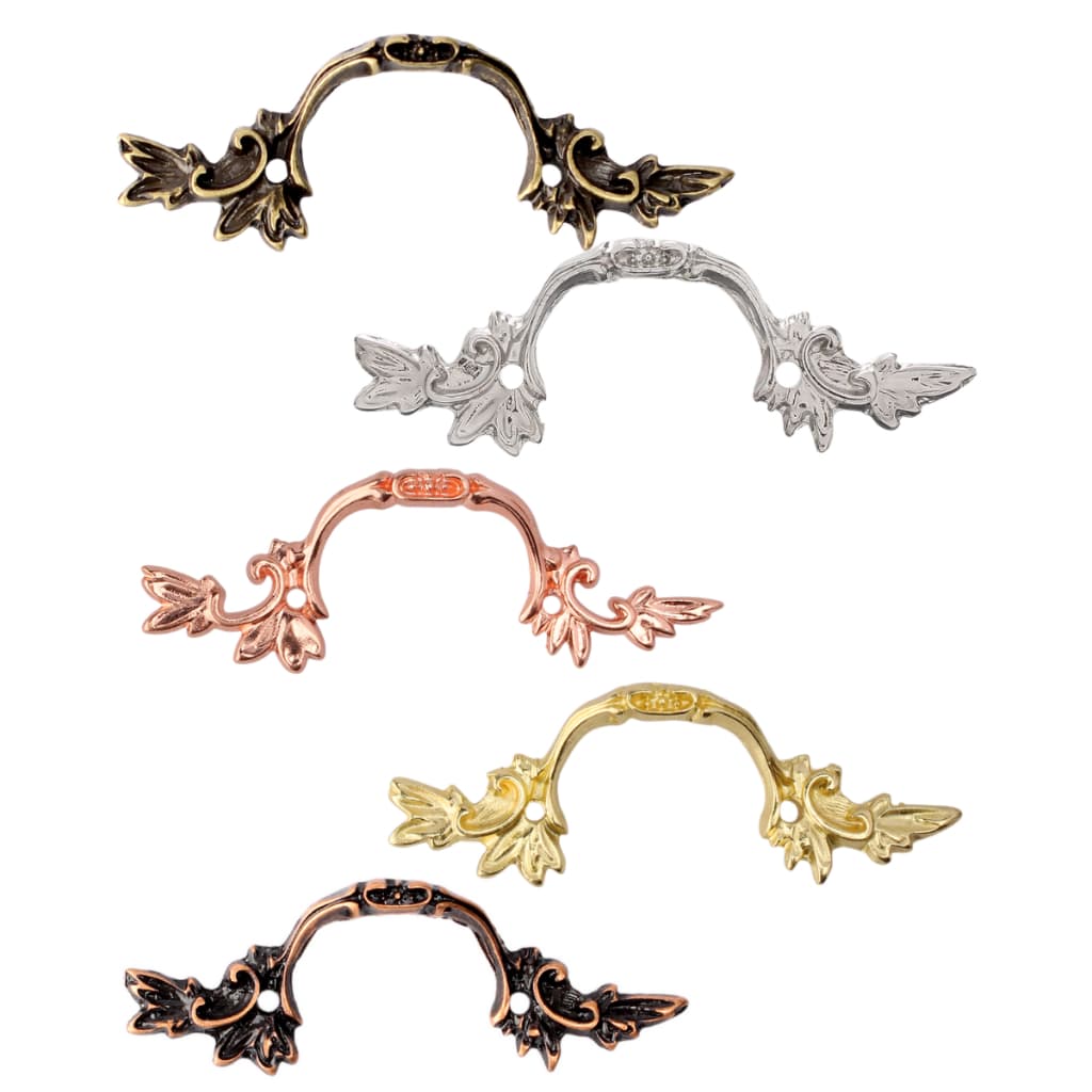 Kit 2 Alça Romana Metal Mini Decoração Bandejas Caixas Mdf Ferragens Artesanato + Parafusos