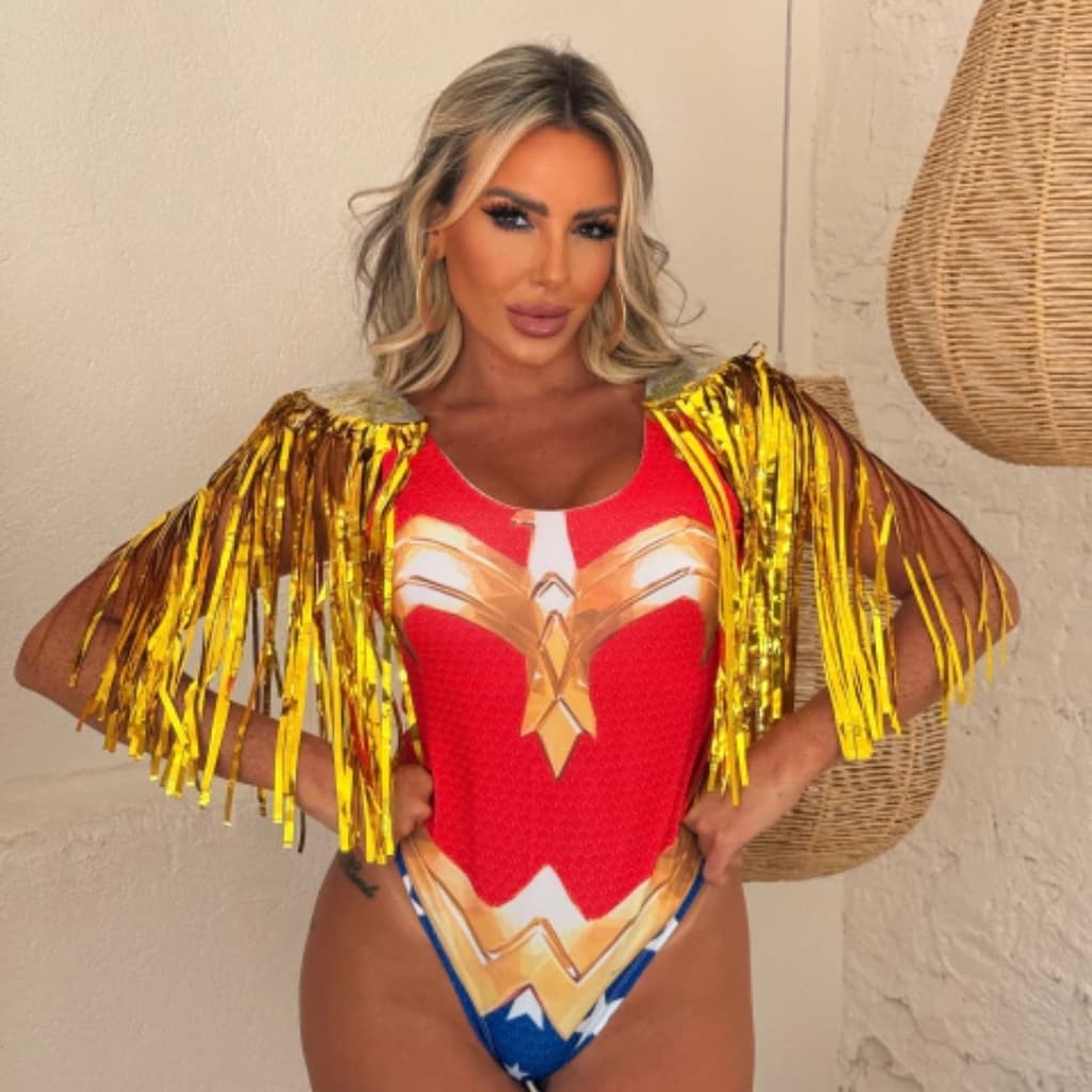 BODY feminino suplex temático carnaval alça larga costa nua ESCUDO MM