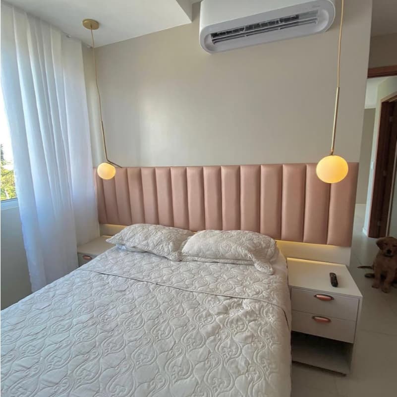 Kit 7 Cabeceira Estofada De Cama Box Modular Decoração Para Quarto 45X20