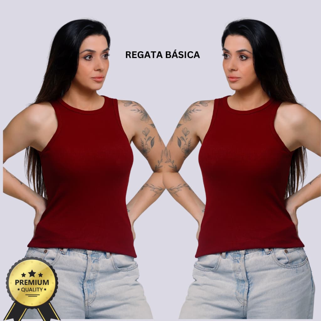 Regata Feminina Canelada Blusinha Básica