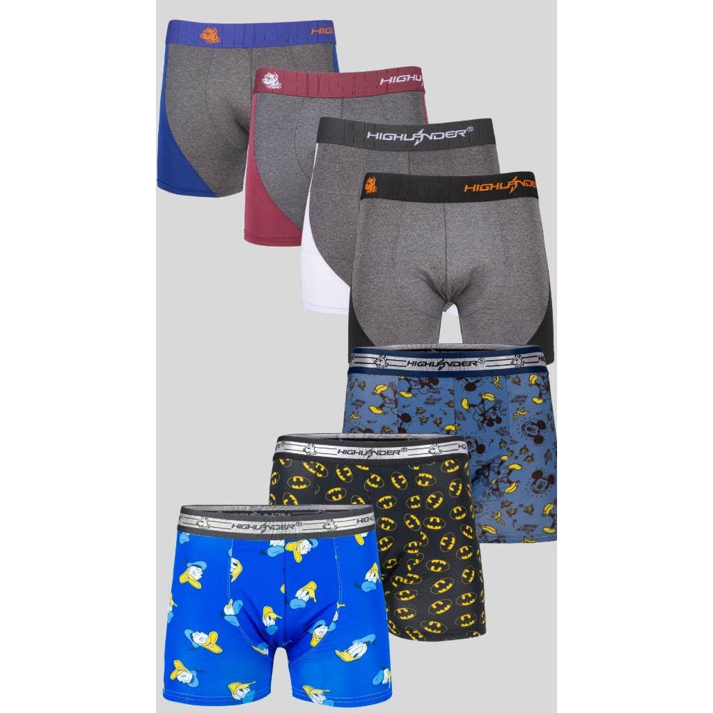 KIT COM 7 CUECA BOX 4 ROMANTIC 3 ESTAMPADA DIVERTIDA COM FORRO 100% ALGODÃO